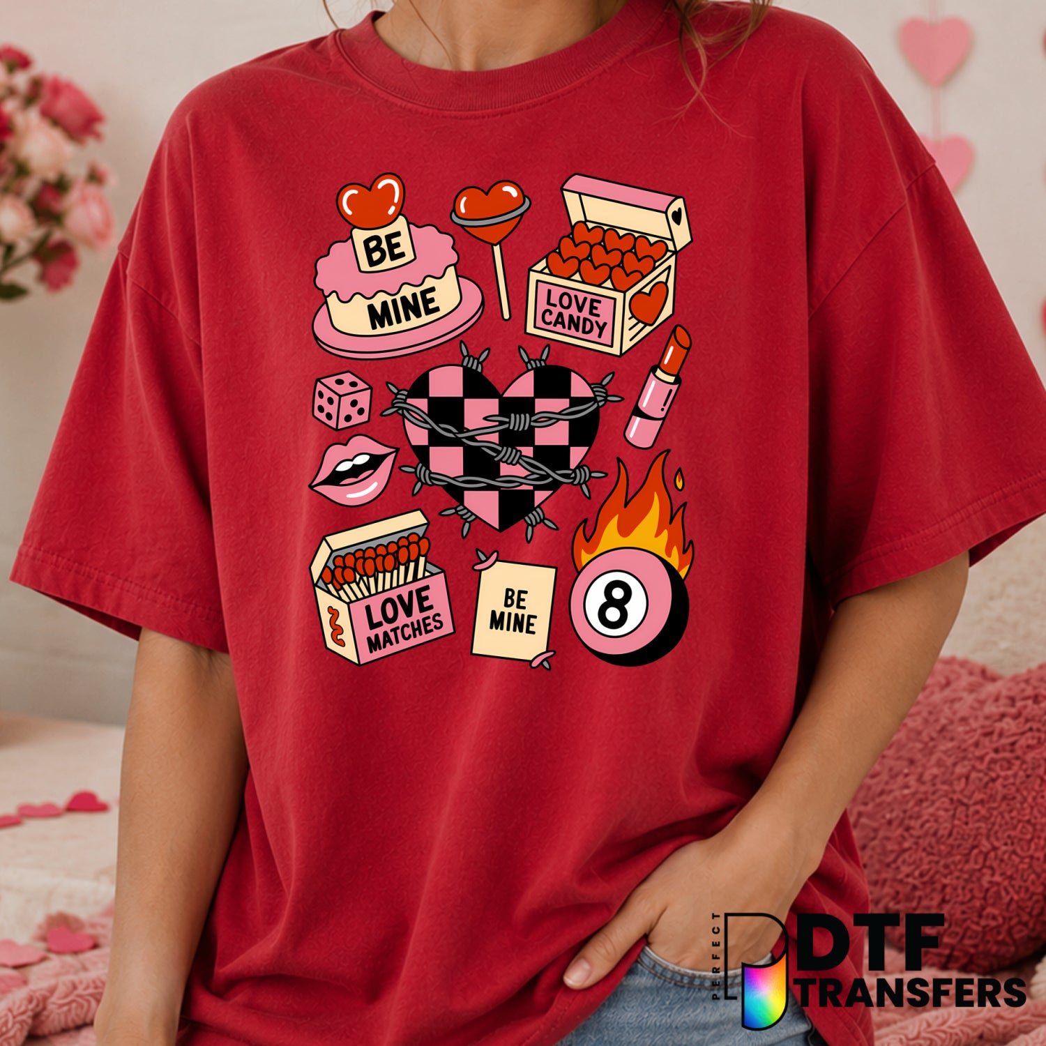 I Love You Heart – Valentine's Day DTF Transfer (view 2 of 2) – by Perfect DTF Transfers – Premade DTF Transfers – Valenti...