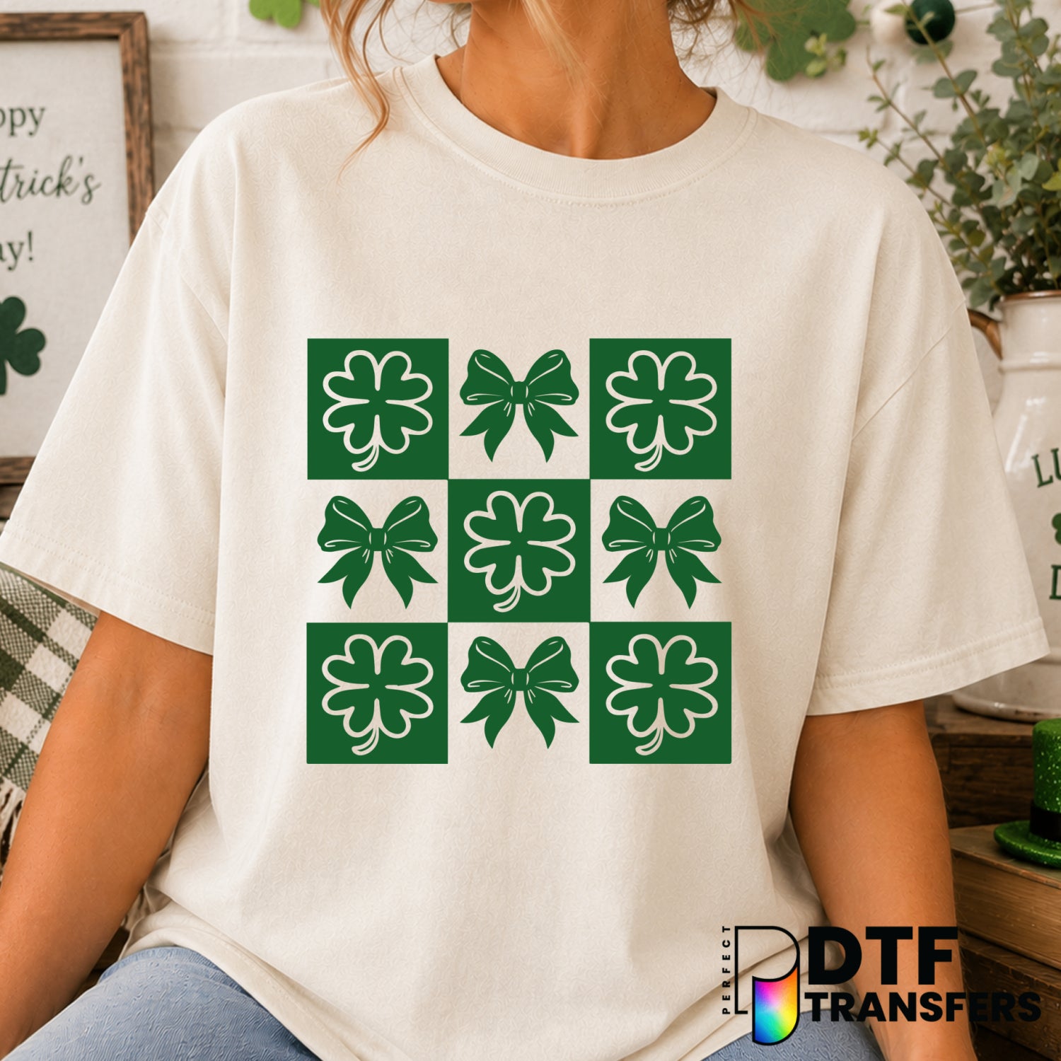 I'M JUST HERE FOR THE SHENANIGANS – St. Patrick's Day DTF Transfer (view 1 of 2) – by Perfect DTF Transfers – Premade DTF...