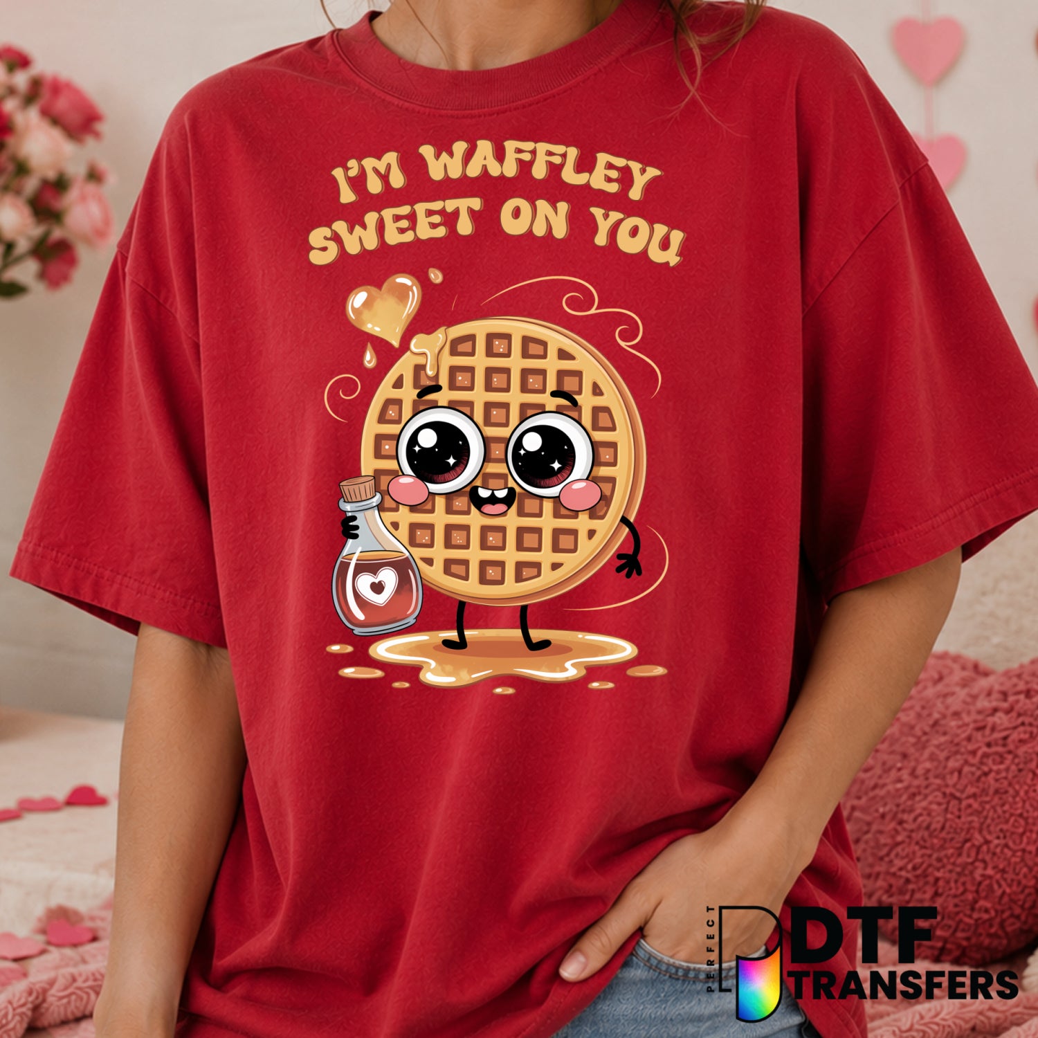 I'm Waffley Sweet On You – Valentine's Day DTF Transfer (view 2 of 2) – by Perfect DTF Transfers – Premade DTF Transfers –...
