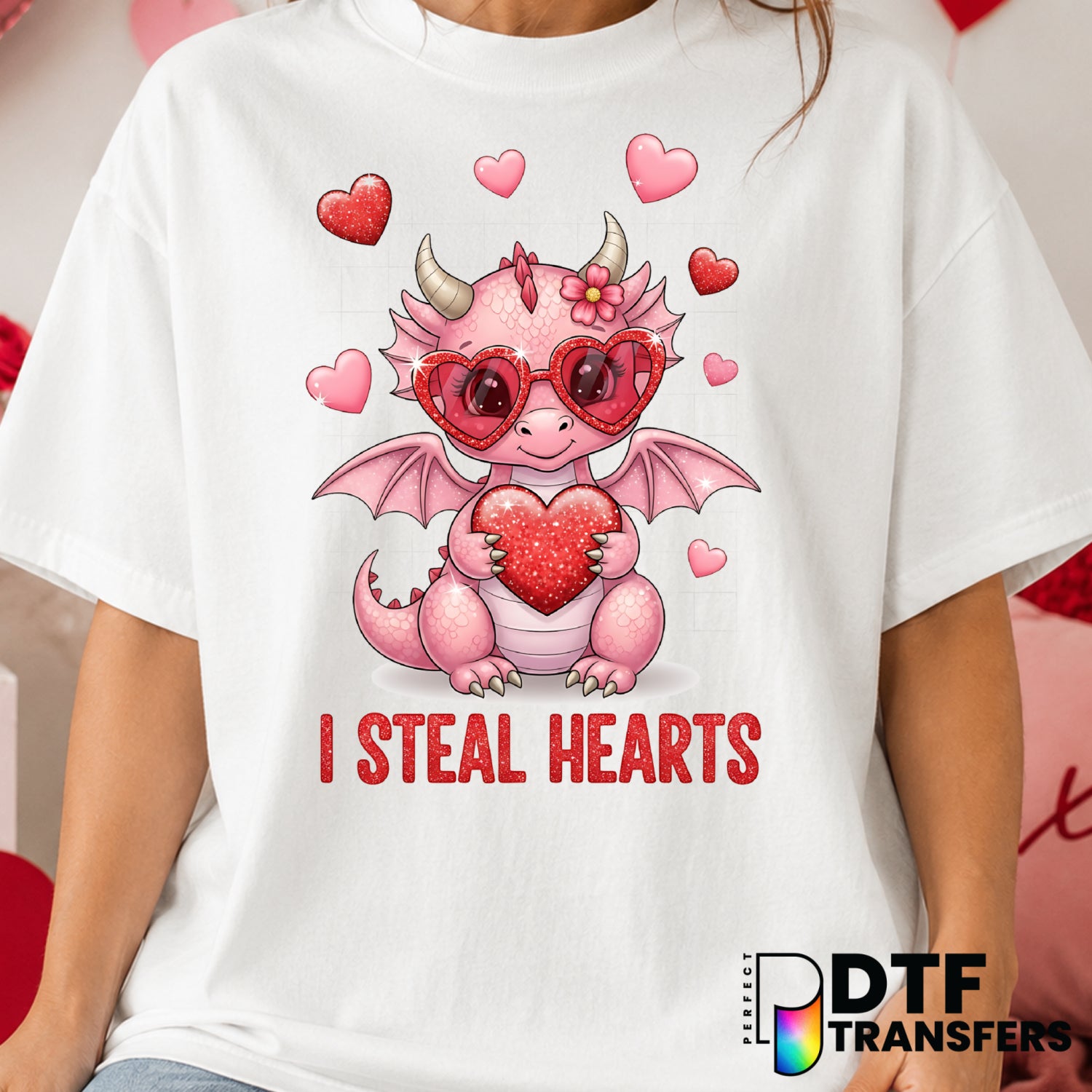 I Steal Hearts – Valentine's Day DTF Transfer (view 1 of 2) – by Perfect DTF Transfers – Premade DTF Transfers – Valentine...