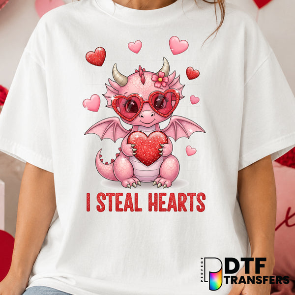 I Steal Hearts – Valentine's Day DTF Transfer (view 1 of 2) – by Perfect DTF Transfers – Premade DTF Transfers – Valentine...