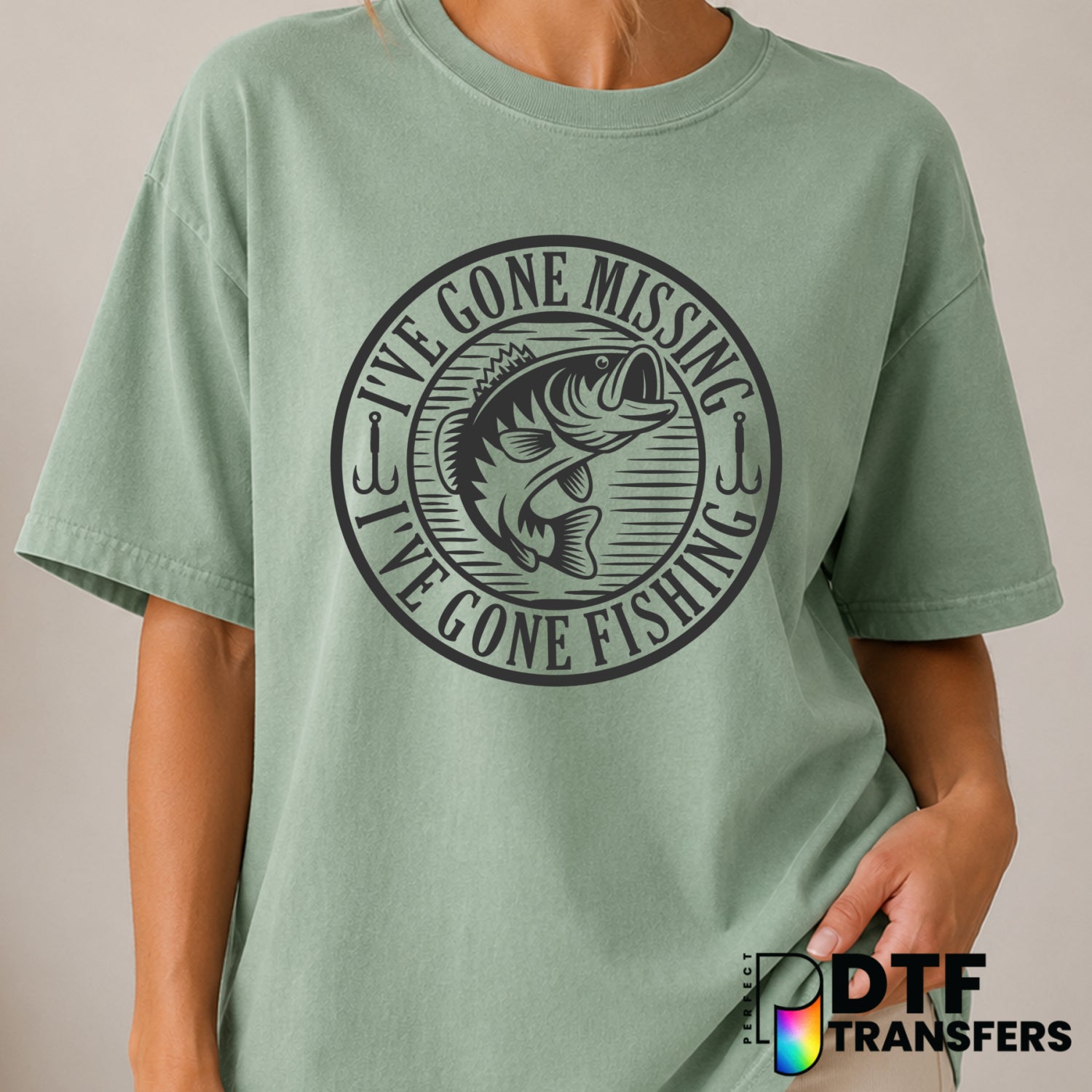 I've Gone Missing I've Gone Fishing Bass – Fishing DTF Transfer (view 2 of 2) – by Perfect DTF Transfers – Premade DTF Tra...