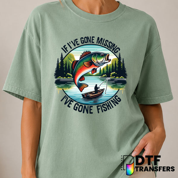 If I've Gone Missing I've Gone Fishing Lake Life – Fishing DTF Transfer (view 2 of 2) – by Perfect DTF Transfers – Premade...