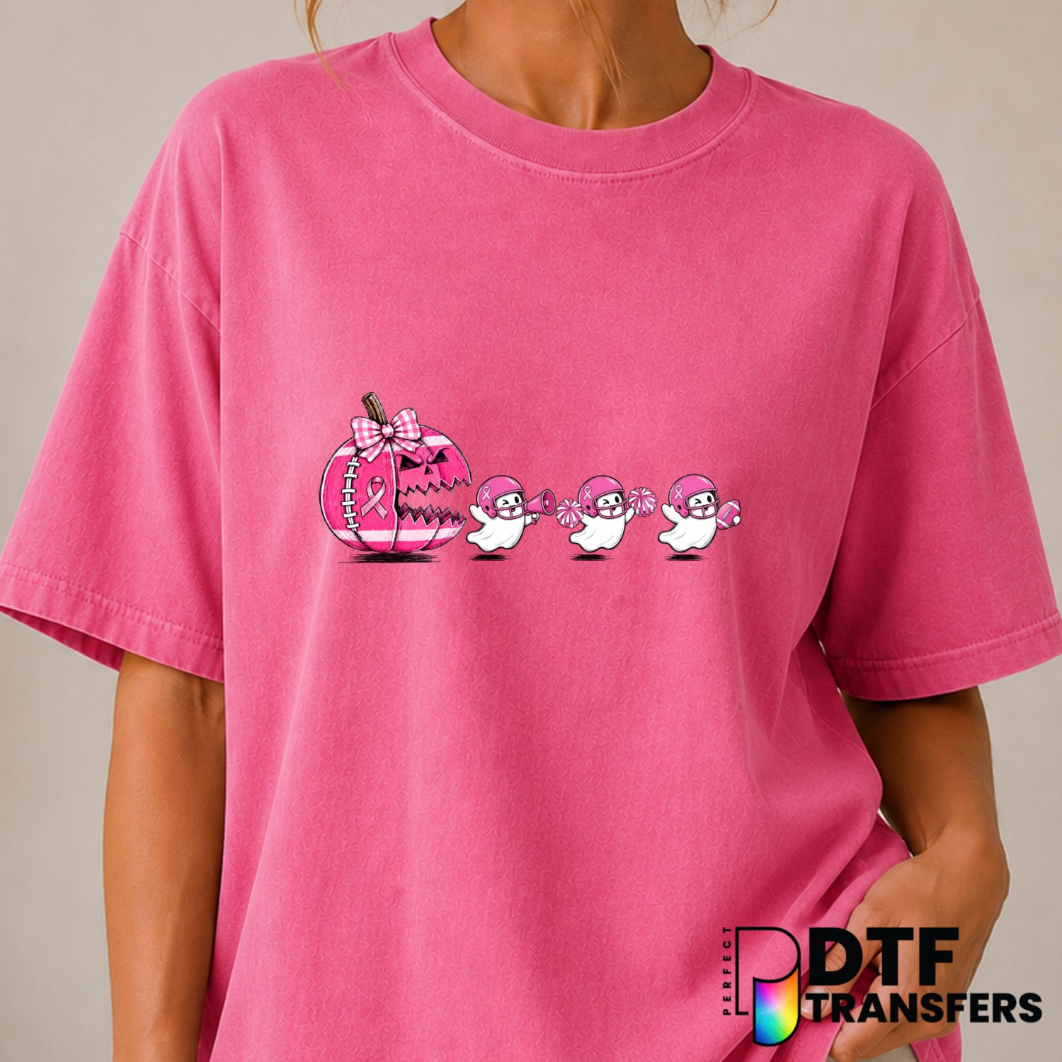 In October We Wear Pink – Breast Cancer Awareness DTF Transfer (view 1 of 2) – by Perfect DTF Transfers – Premade DTF Tran...