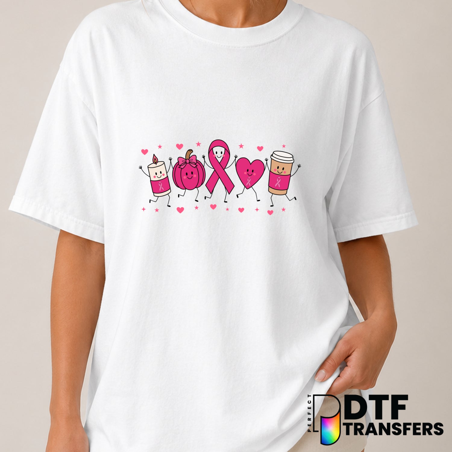 In October We Wear Pink – Cancer Awareness DTF Transfer (view 1 of 2) – by Perfect DTF Transfers – Premade DTF Transfers –...