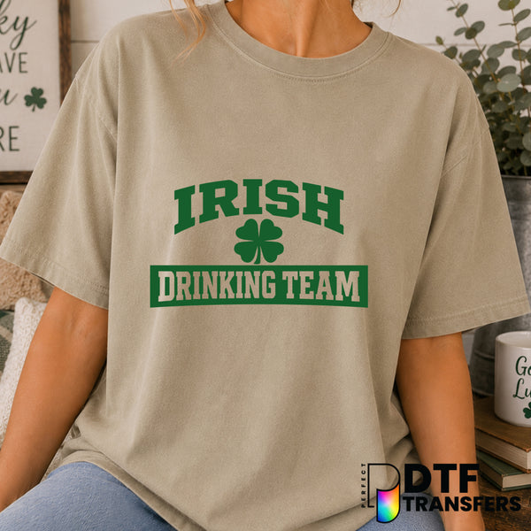 IRISH DRINKING TEAM – St. Patrick's Day DTF Transfer (view 1 of 2) – by Perfect DTF Transfers – Premade DTF Transfers – St...