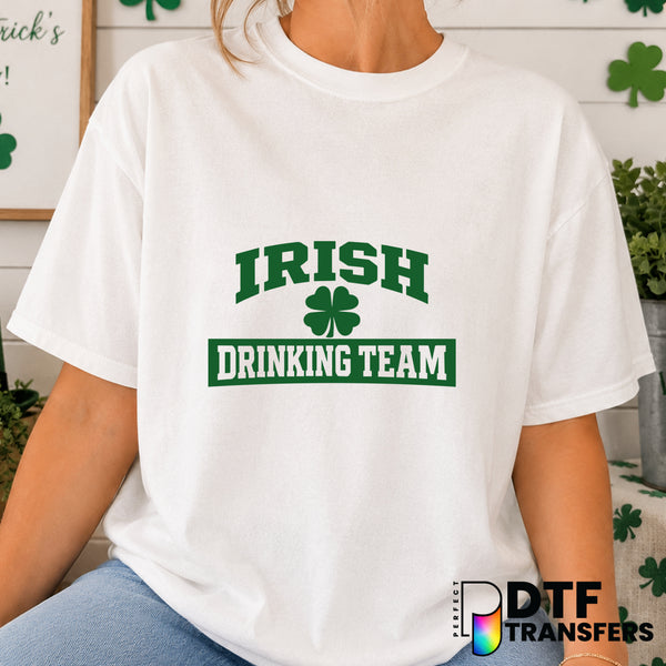 IRISH DRINKING TEAM – St. Patrick's Day DTF Transfer (view 2 of 2) – by Perfect DTF Transfers – Premade DTF Transfers – St...