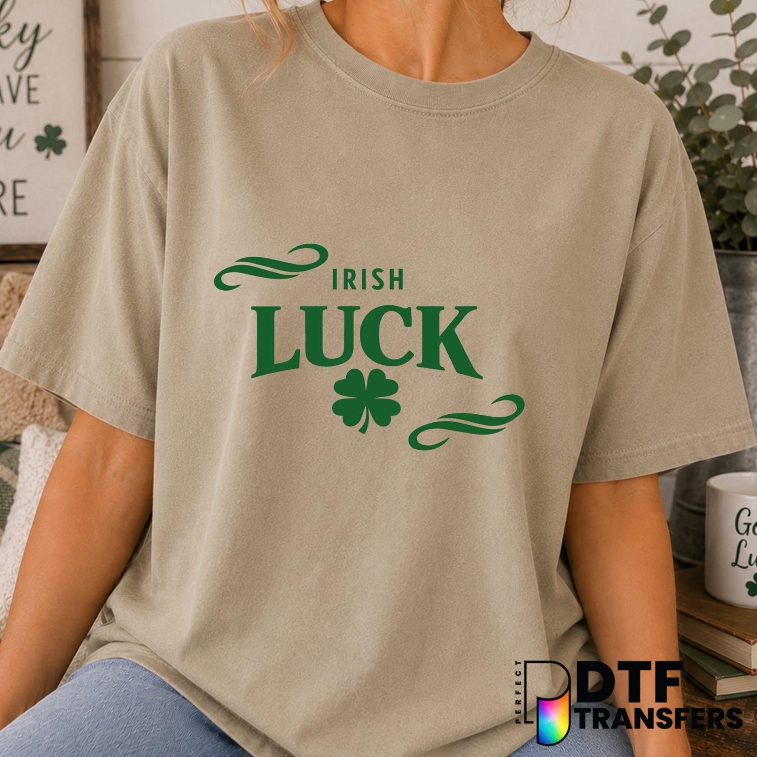 Irish Luck Shamrock – St. Patrick's Day DTF Transfer (view 1 of 2) – by Perfect DTF Transfers – Premade DTF Transfers – St...