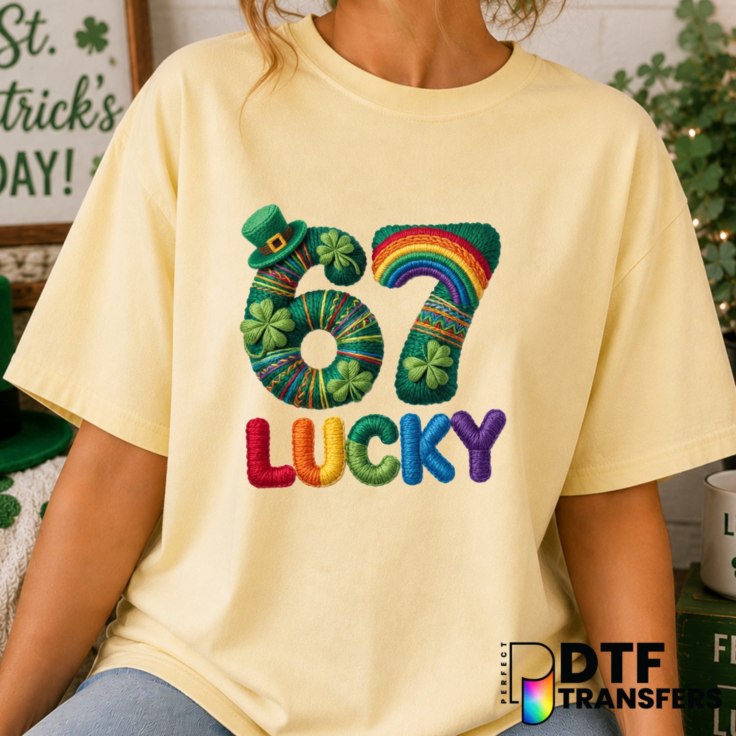 IRISH LUCKY – St. Patrick's Day DTF Transfer (view 1 of 2) – by Perfect DTF Transfers – Premade DTF Transfers – St. Patric...