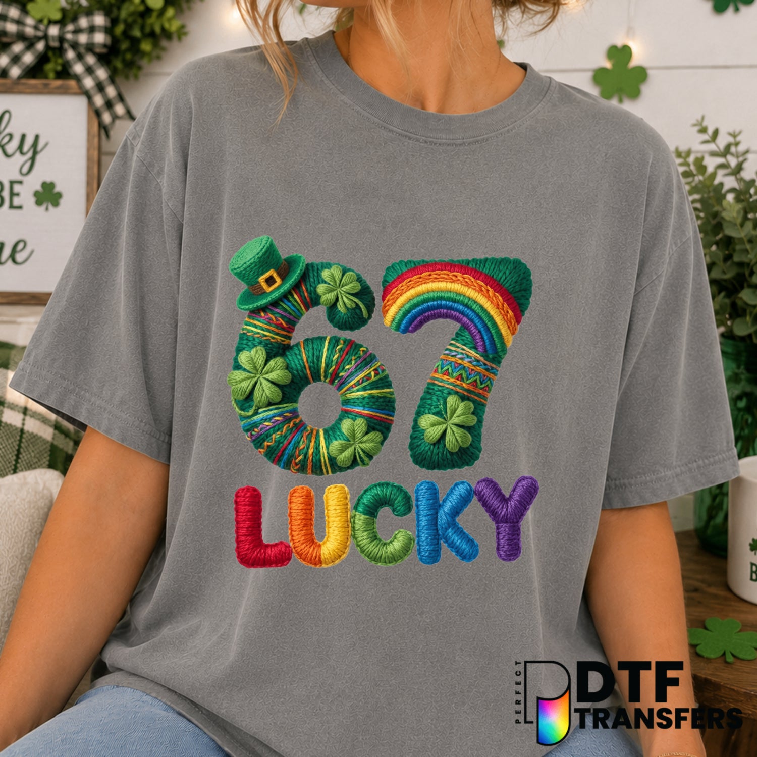 IRISH LUCKY – St. Patrick's Day DTF Transfer (view 2 of 2) – by Perfect DTF Transfers – Premade DTF Transfers – St. Patric...