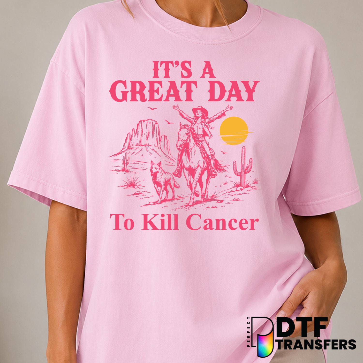 It's A Great Day To Kill Cancer – Cancer Awareness DTF Transfer (view 1 of 2) – by Perfect DTF Transfers – Premade DTF Tra...