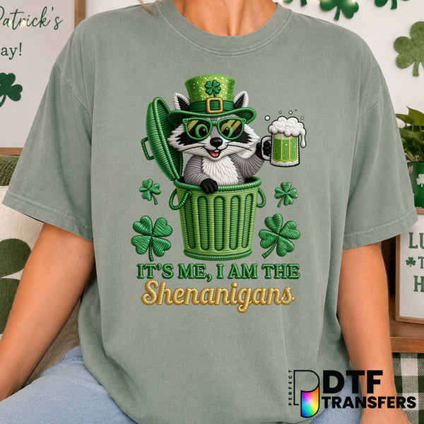 It's Me I Am The Shenanigans Raccoon Trash St Patrick's Day – DTF Transfer (view 2 of 2) – by Perfect DTF Transfers – Prem...