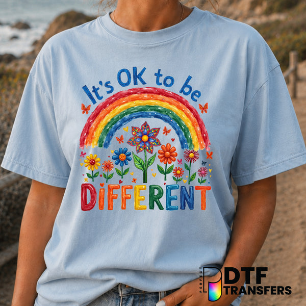 It's OK To Be Different – Anti-Bullying DTF Transfer (view 1 of 2) – by Perfect DTF Transfers – Premade DTF Transfers – An...