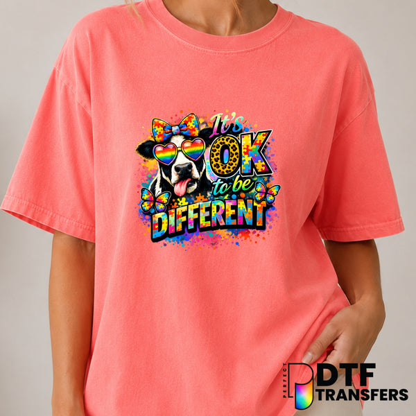 It's OK to be Different – Autism Awareness DTF Transfer (view 1 of 2) – by Perfect DTF Transfers – Premade DTF Transfers –...