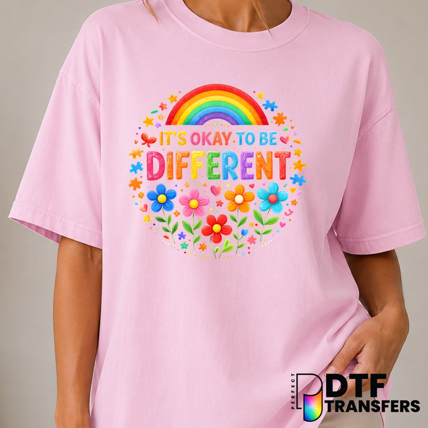 It's Okay To Be Different – Autism Awareness DTF Transfer (view 1 of 2) – by Perfect DTF Transfers – Premade DTF Transfers...
