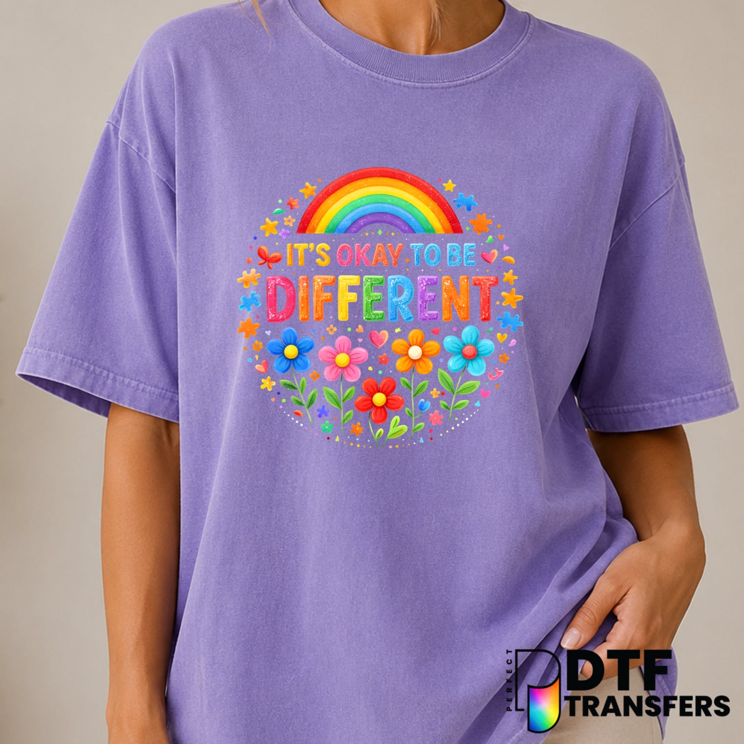 It's Okay To Be Different – Autism Awareness DTF Transfer (view 2 of 2) – by Perfect DTF Transfers – Premade DTF Transfers...