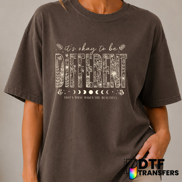 It's Okay To Be Different Mental Health Awareness – DTF Transfer (view 1 of 2) – by Perfect DTF Transfers – Premade DTF Tr...