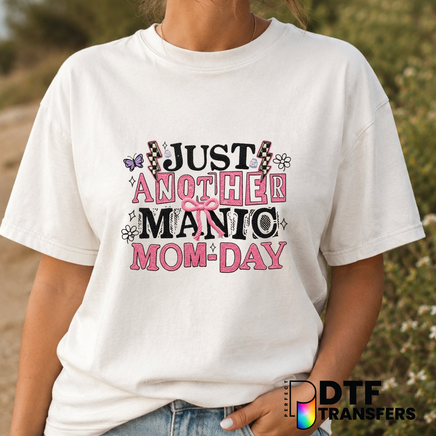 Just Another Manic Mom-Day – Mother's Day DTF Transfer (view 2 of 2) – by Perfect DTF Transfers – Premade DTF Transfers –...