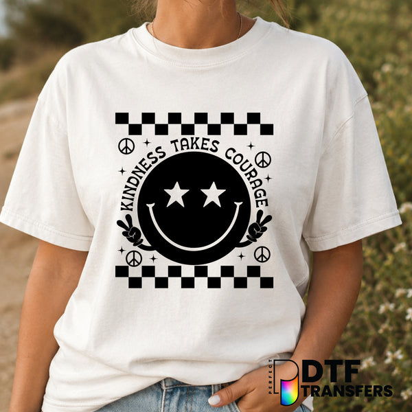 KINDNESS TAKES COURAGE – Anti-Bullying DTF Transfer (view 1 of 2) – by Perfect DTF Transfers – Premade DTF Transfers – Ant...