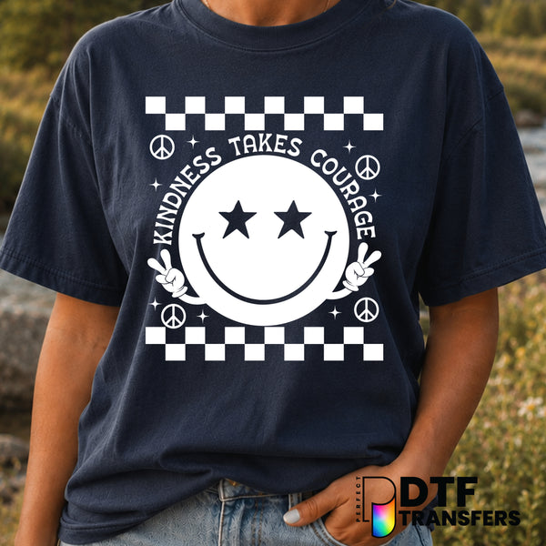 KINDNESS TAKES COURAGE – Anti-Bullying DTF Transfer (view 2 of 2) – by Perfect DTF Transfers – Premade DTF Transfers – Ant...