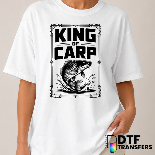 KING OF CARP – Fishing DTF Transfer (view 1 of 2) – by Perfect DTF Transfers – Premade DTF Transfers – Fishing, Outdoor