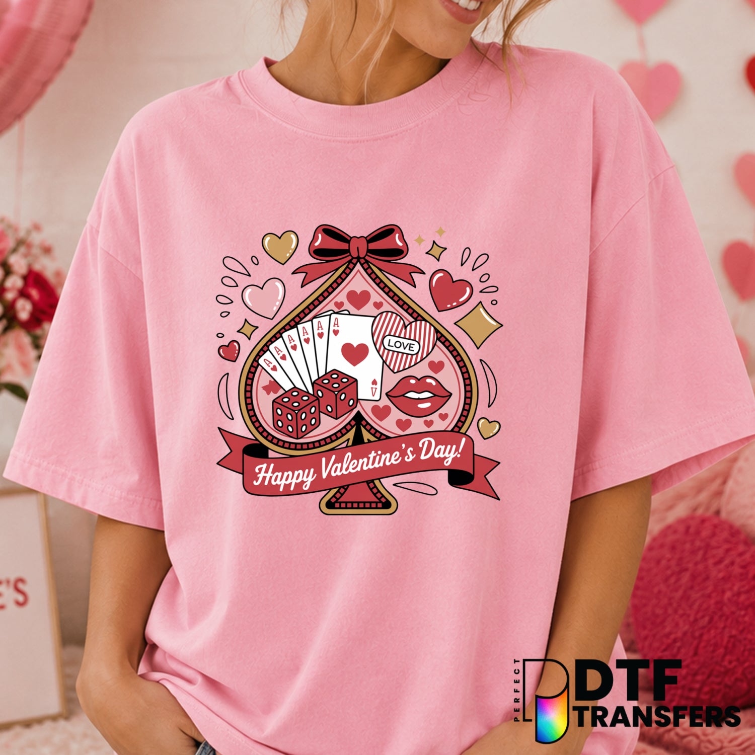 KING OF HEARTS – Valentine's Day DTF Transfer (view 1 of 2) – by Perfect DTF Transfers – Premade DTF Transfers – Valentine...