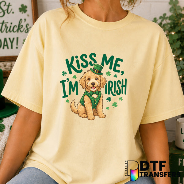 Kiss Me I'm Irish – St. Patrick's Day DTF Transfer (view 1 of 2) – by Perfect DTF Transfers – Premade DTF Transfers – St....