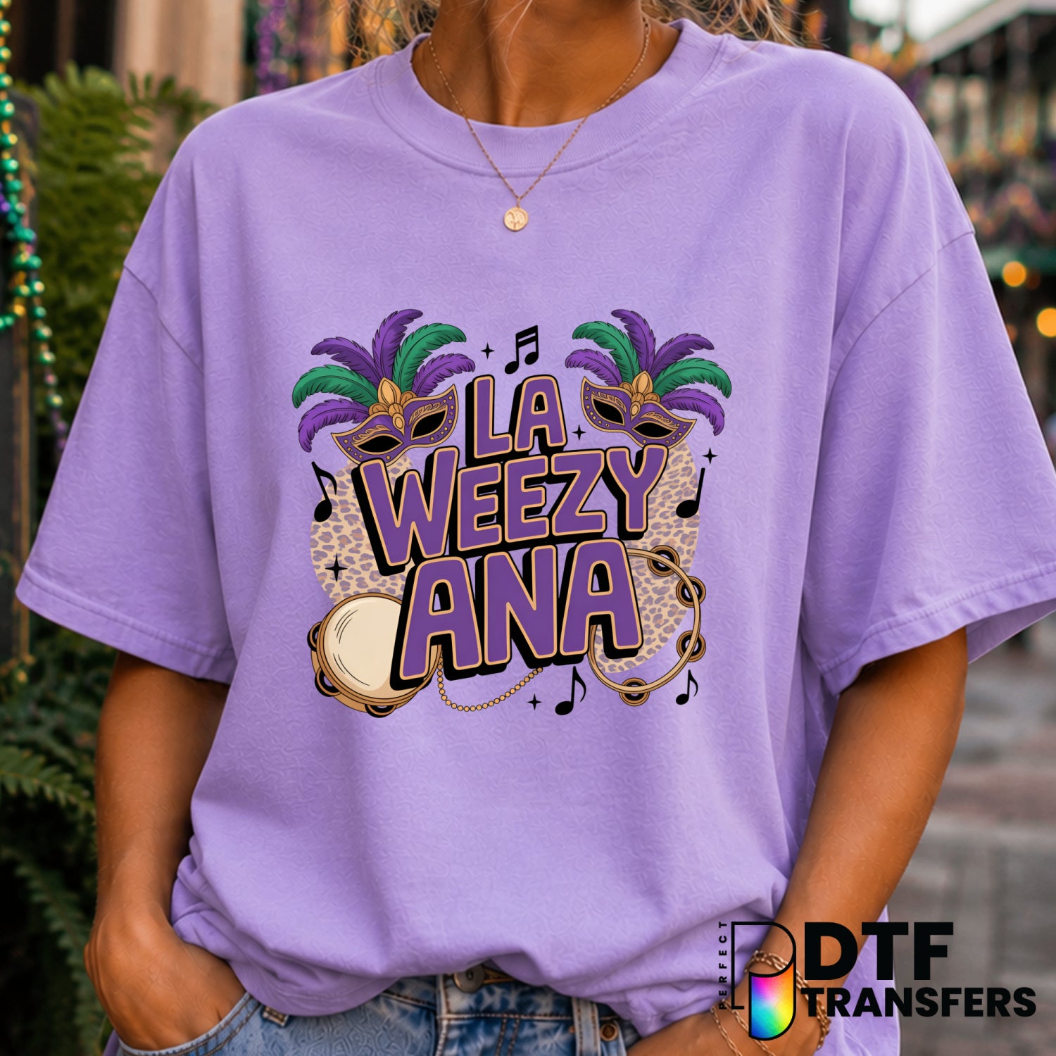 La Weezy Ana Mardi Gras Leopard Carnival Music – DTF Transfer (view 2 of 2) – by Perfect DTF Transfers – Premade DTF Trans...