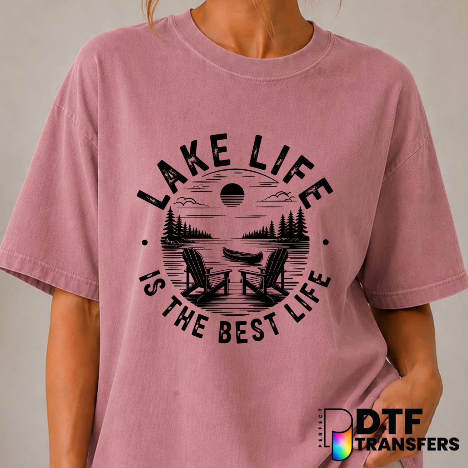 LAKE LIFE IS THE BEST LIFE – Fishing DTF Transfer (view 1 of 2) – by Perfect DTF Transfers – Premade DTF Transfers – Fishi...
