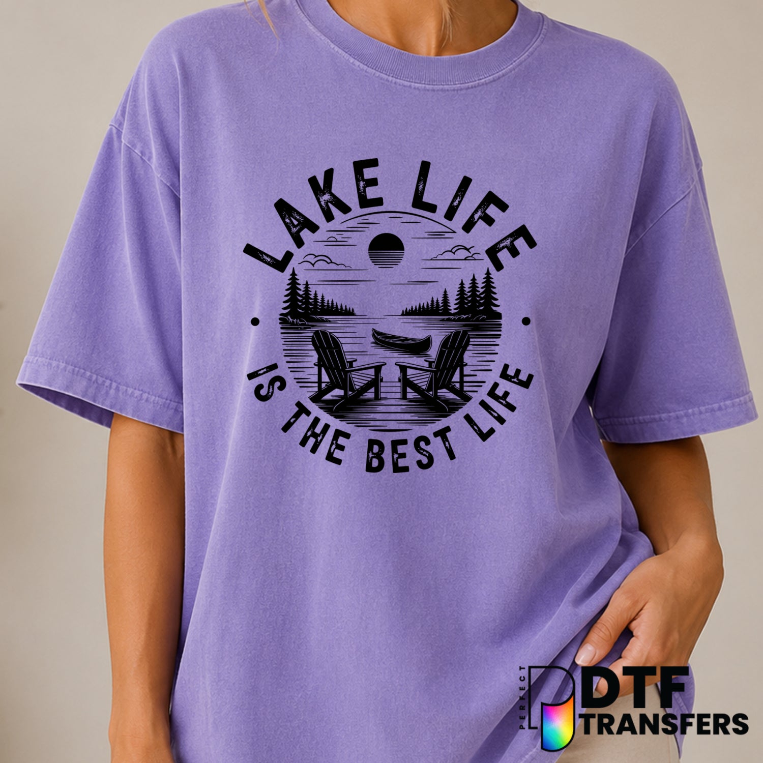 LAKE LIFE IS THE BEST LIFE – Fishing DTF Transfer (view 2 of 2) – by Perfect DTF Transfers – Premade DTF Transfers – Fishi...