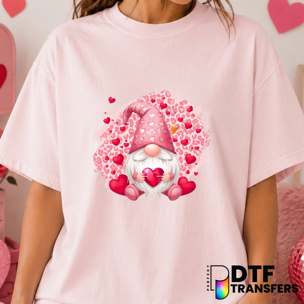 Leopard Print Gnome Heart – Valentine's Day DTF Transfer (view 2 of 2) – by Perfect DTF Transfers – Premade DTF Transfers...