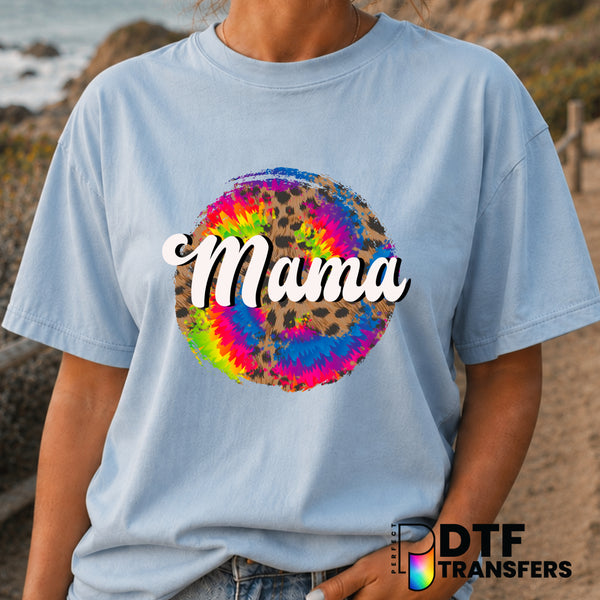 Leopard Rainbow Tie-Dye Mama – Mother's Day DTF Transfer (view 1 of 2) – by Perfect DTF Transfers – Premade DTF Transfers...