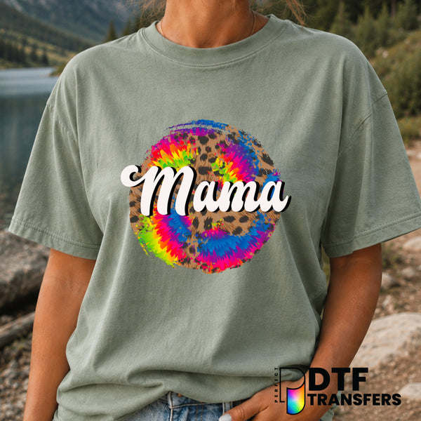 Leopard Rainbow Tie-Dye Mama – Mother's Day DTF Transfer (view 2 of 2) – by Perfect DTF Transfers – Premade DTF Transfers...