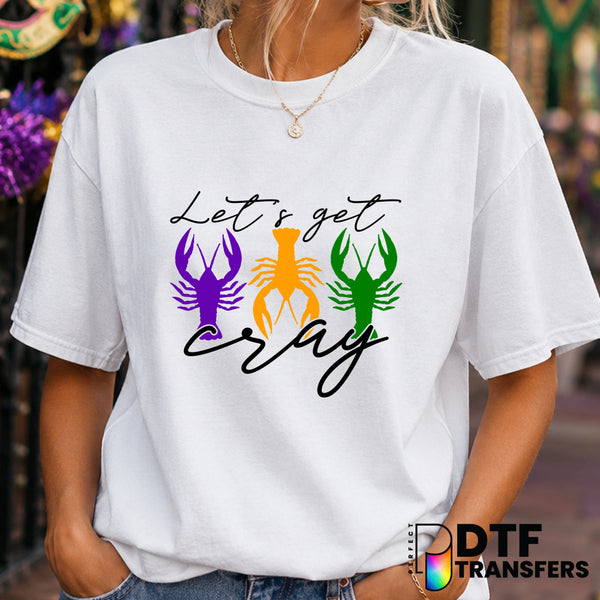 Let's Get Cray Crawfish – Mardi Gras DTF Transfer (view 2 of 2) – by Perfect DTF Transfers – Premade DTF Transfers – Mardi...