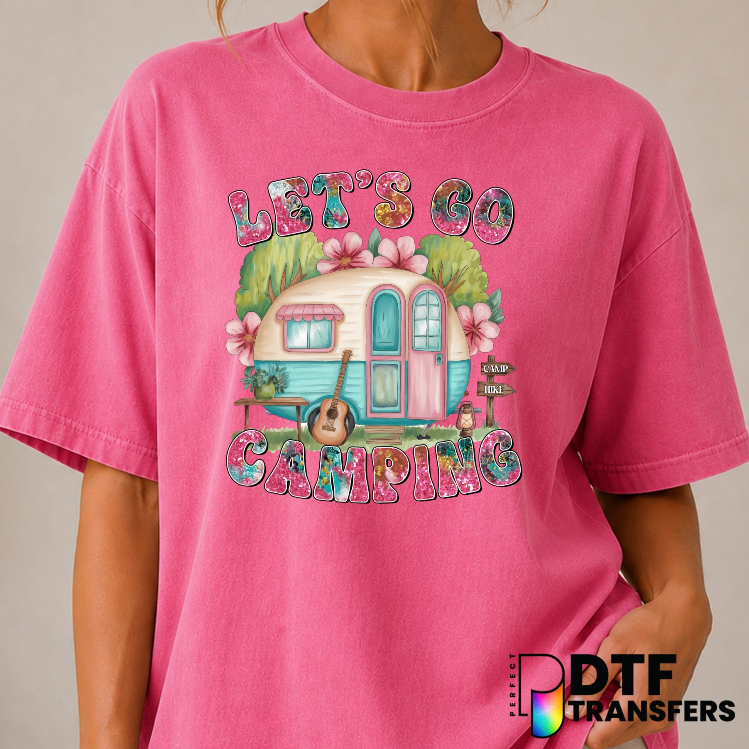 Let's Go Camping – Camping DTF Transfer (view 2 of 2) – by Perfect DTF Transfers – Premade DTF Transfers – Camping, Outdoor