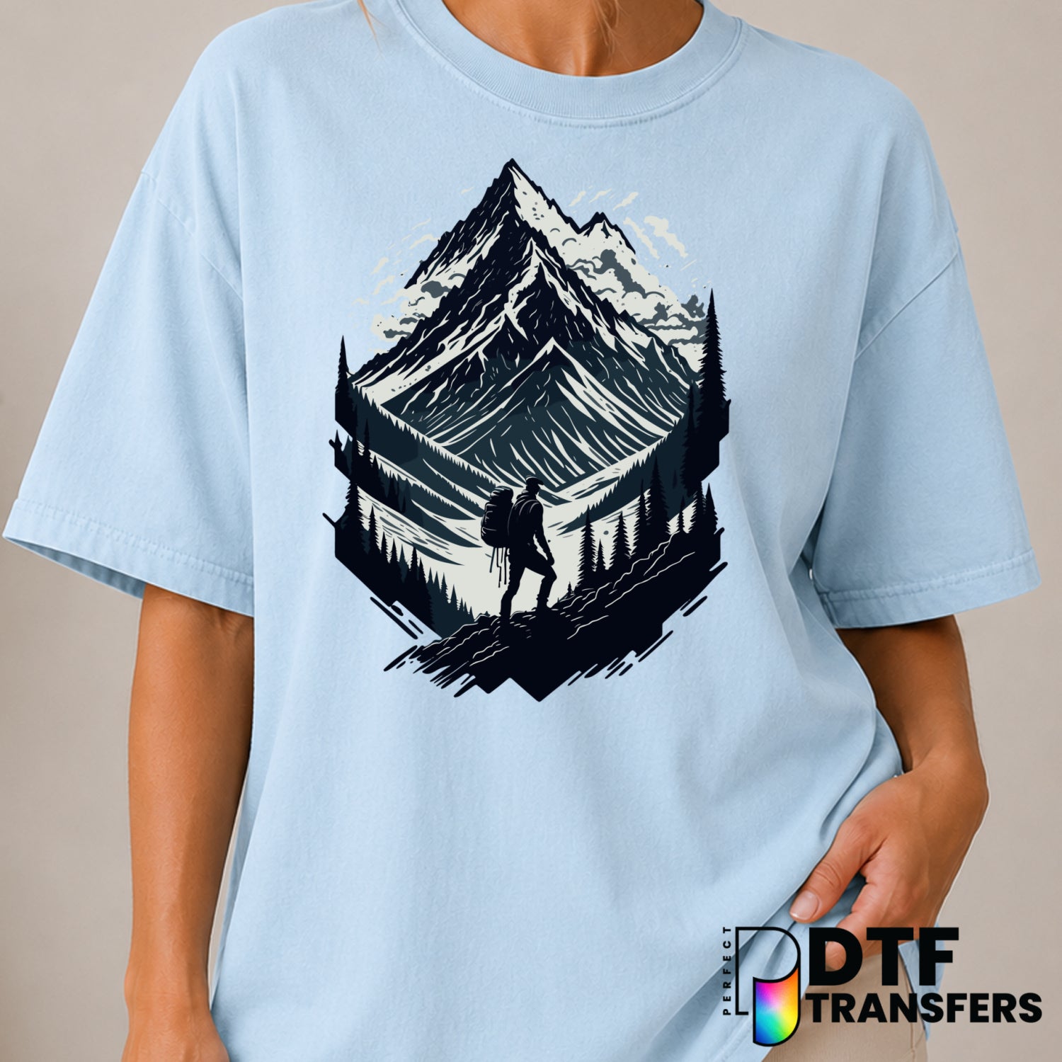 LET'S HIKE – Hiking DTF Transfer (view 1 of 2) – by Perfect DTF Transfers – Premade DTF Transfers – Hiking, Outdoor