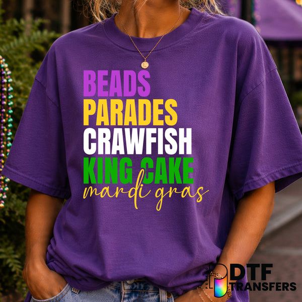LET THE GOOD TIMES ROLL – Mardi Gras DTF Transfer (view 1 of 2) – by Perfect DTF Transfers – Premade DTF Transfers – Mardi...