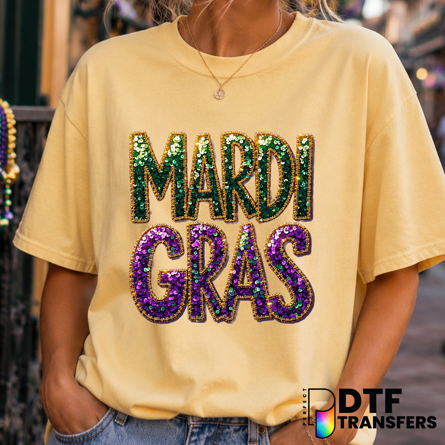 LET THE GOOD TIMES ROLL – Mardi Gras DTF Transfer (view 1 of 2) – by Perfect DTF Transfers – Premade DTF Transfers – Mardi...