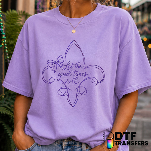 LET THE GOOD TIMES ROLL – Mardi Gras DTF Transfer (view 1 of 2) – by Perfect DTF Transfers – Premade DTF Transfers – Mardi...