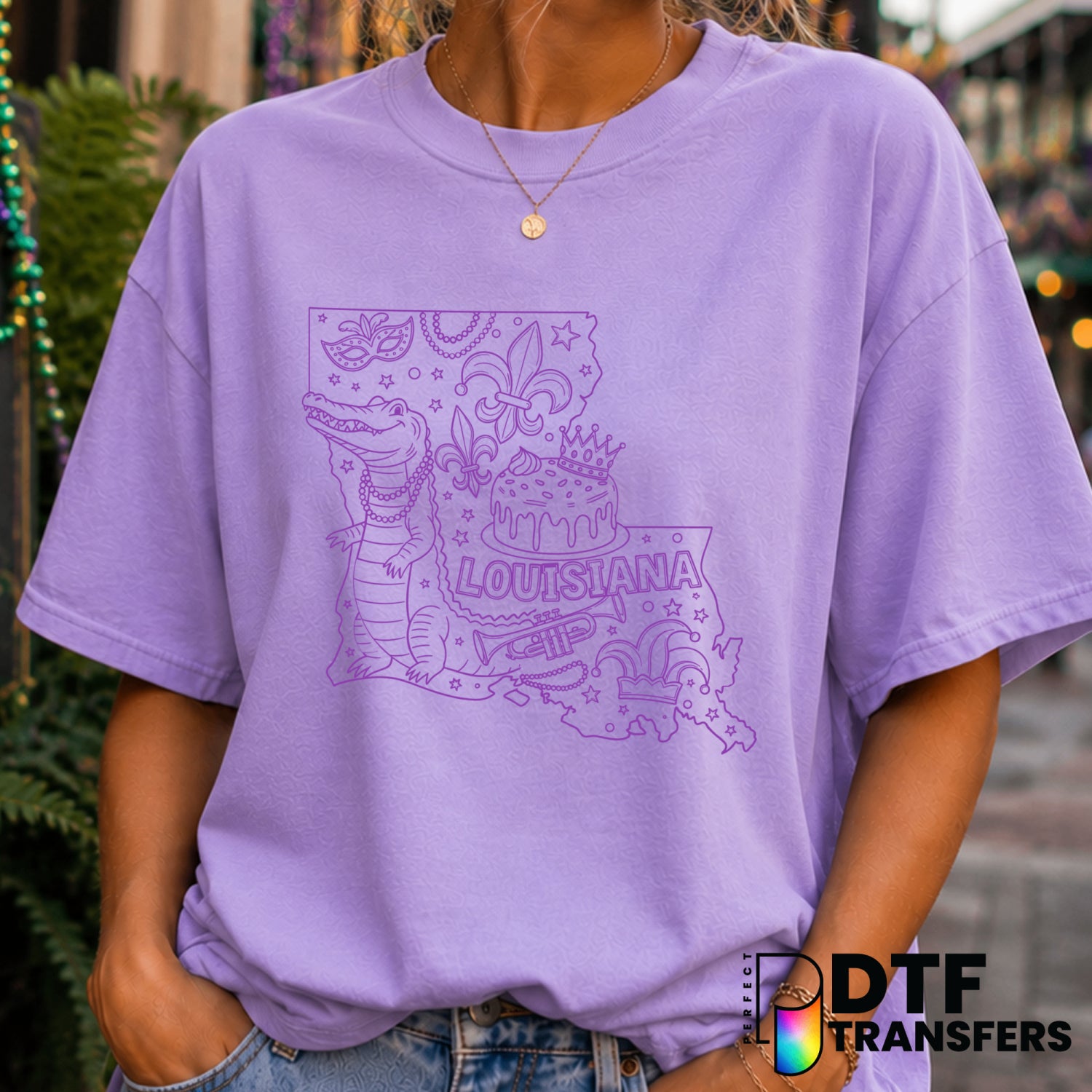 LET THE GOOD TIMES ROLL – Mardi Gras DTF Transfer (view 1 of 2) – by Perfect DTF Transfers – Premade DTF Transfers – Mardi...