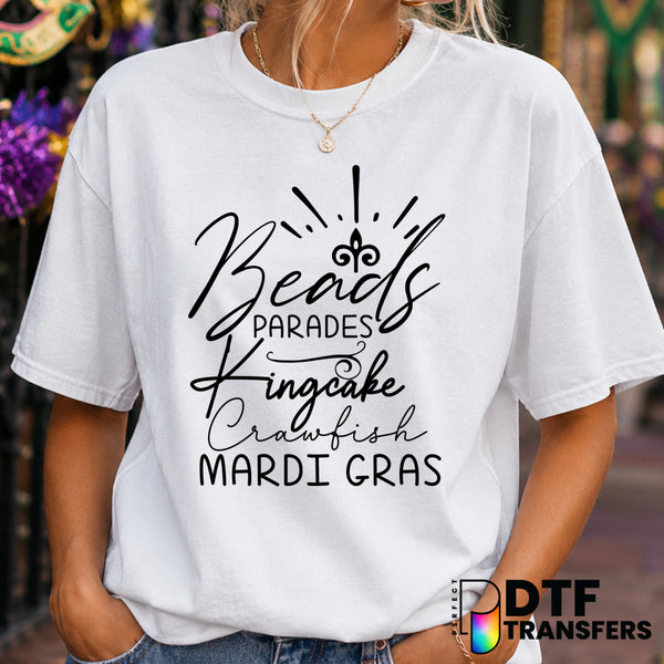 LET THE GOOD TIMES ROLL – Mardi Gras DTF Transfer (view 1 of 2) – by Perfect DTF Transfers – Premade DTF Transfers – Mardi...