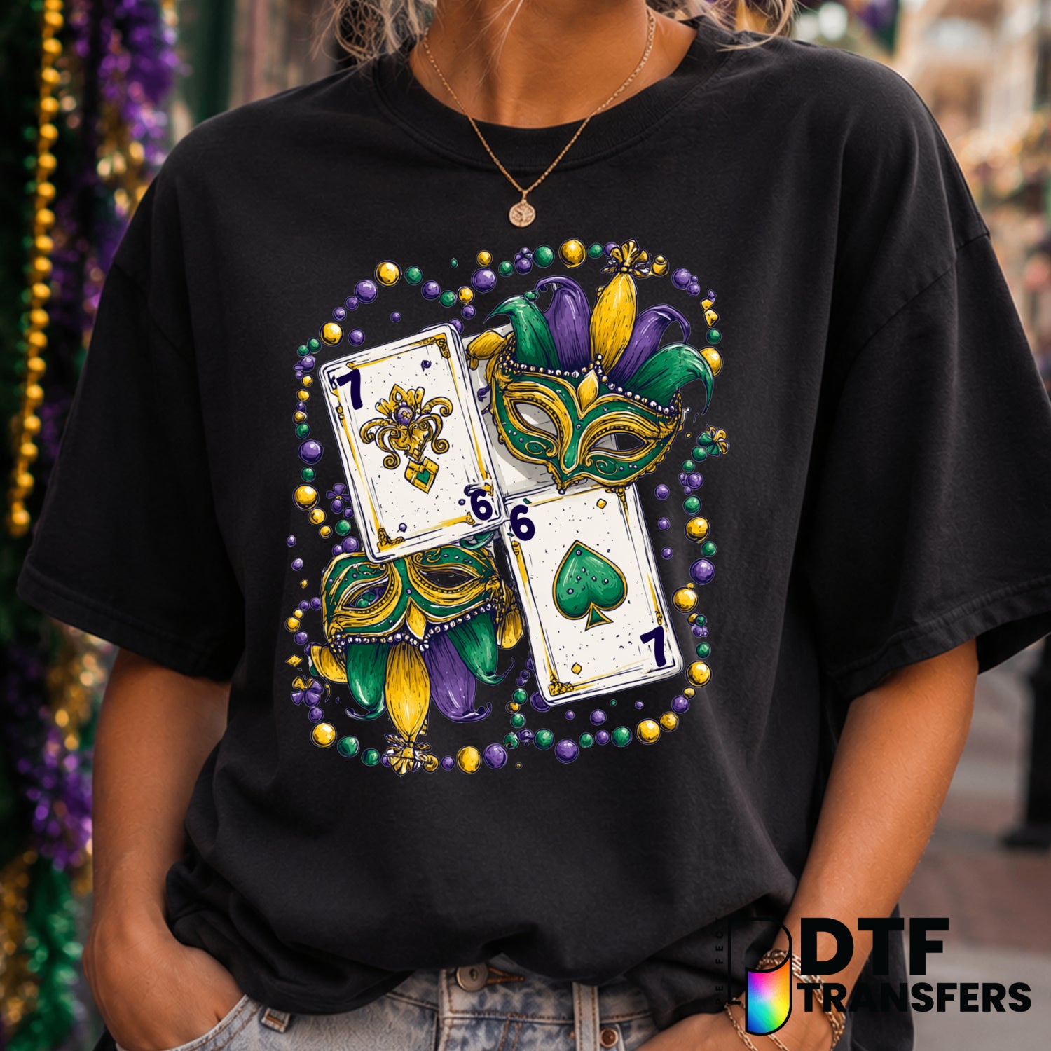 LET THE GOOD TIMES ROLL – Mardi Gras DTF Transfer (view 2 of 2) – by Perfect DTF Transfers – Premade DTF Transfers – Mardi...