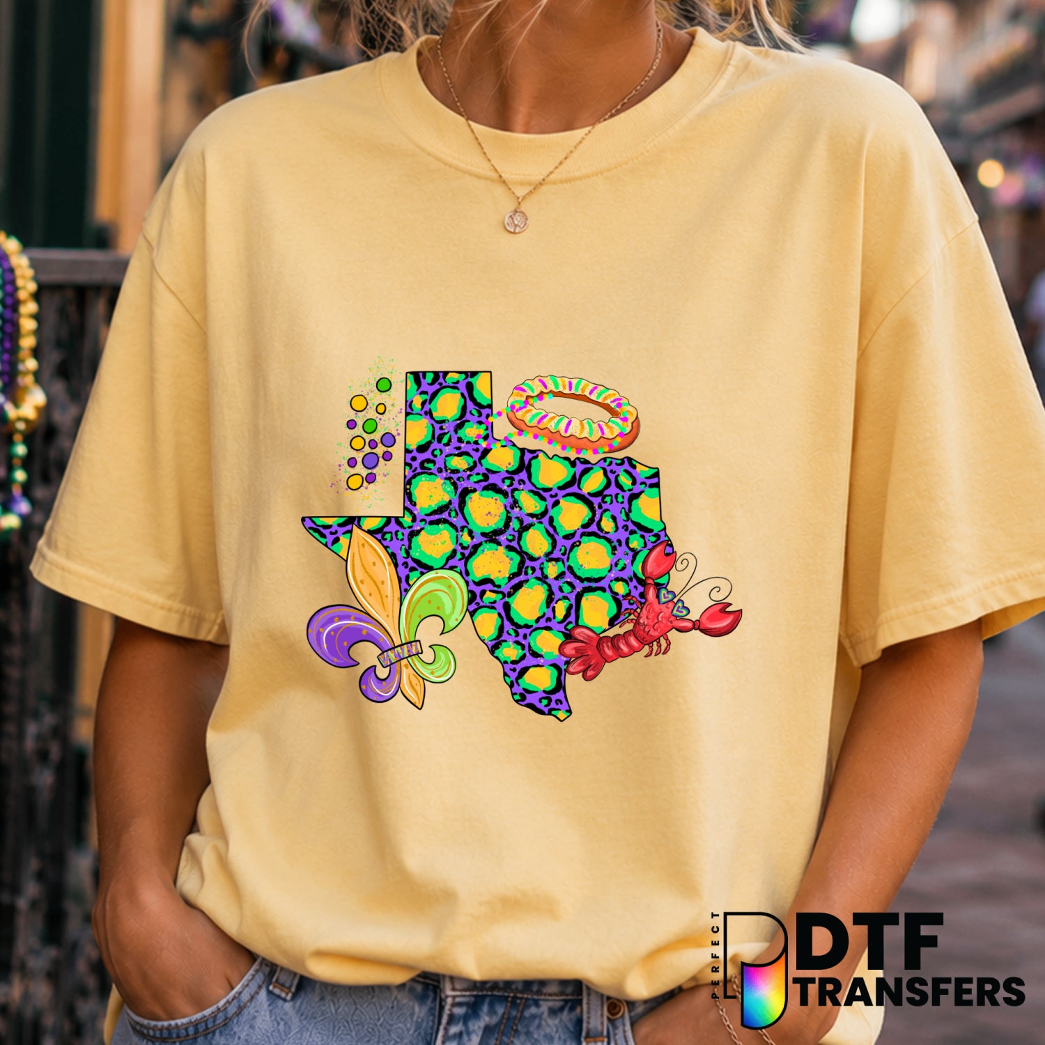 Let the Good Times Roll – Mardi Gras DTF Transfer (view 2 of 2) – by Perfect DTF Transfers – Premade DTF Transfers – Mardi...