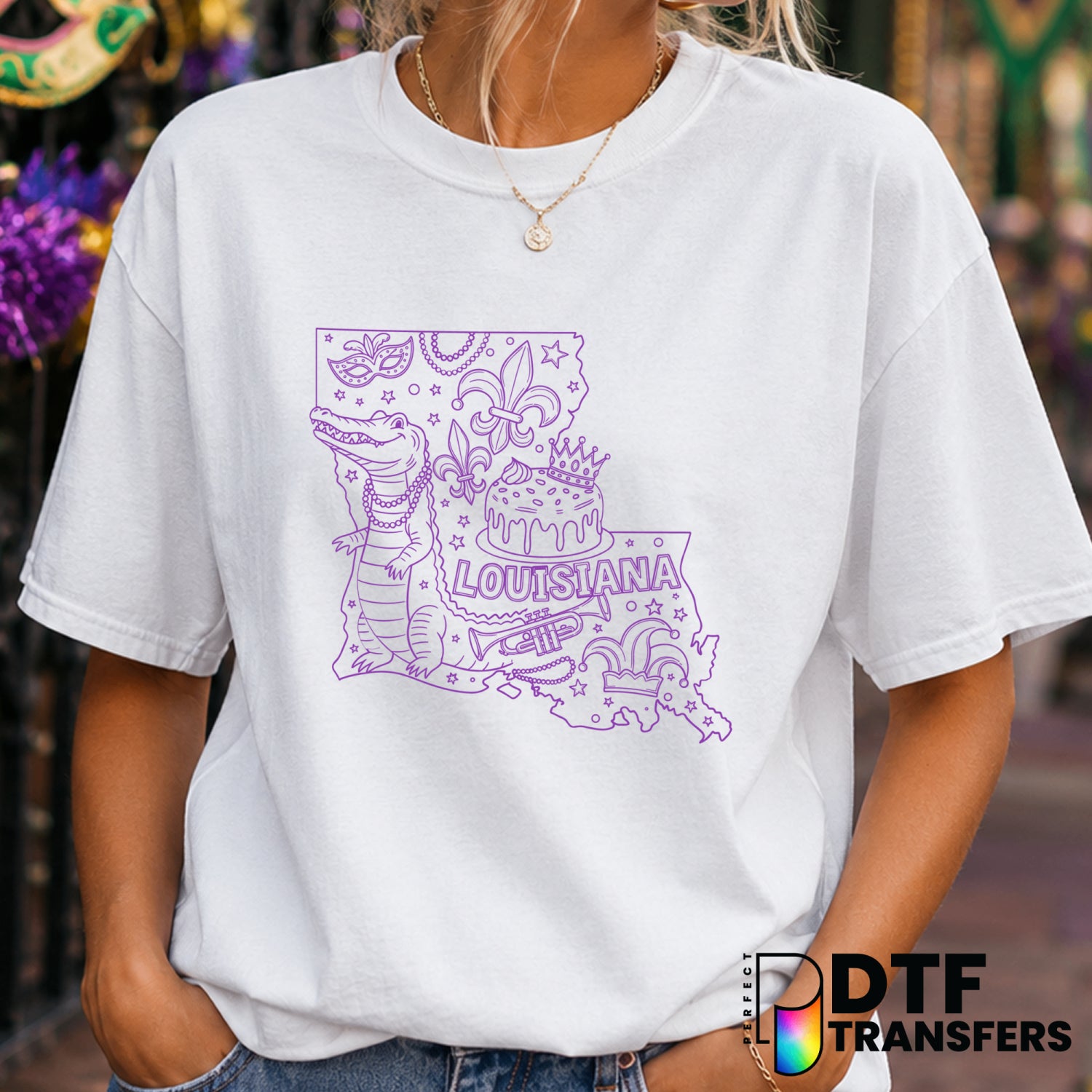 LET THE GOOD TIMES ROLL – Mardi Gras DTF Transfer (view 2 of 2) – by Perfect DTF Transfers – Premade DTF Transfers – Mardi...