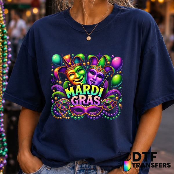 LET THE GOOD TIMES ROLL – Mardi Gras DTF Transfer (view 2 of 2) – by Perfect DTF Transfers – Premade DTF Transfers – Mardi...
