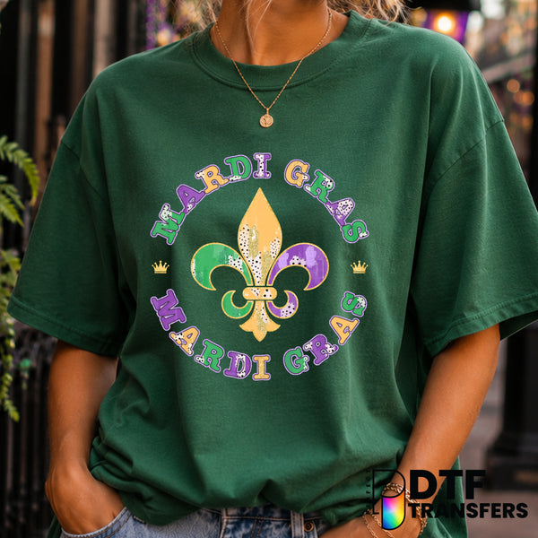 LET THE GOOD TIMES ROLL – Mardi Gras DTF Transfer (view 2 of 2) – by Perfect DTF Transfers – Premade DTF Transfers – Mardi...