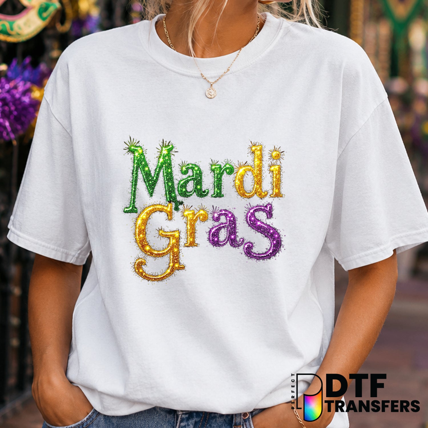 LET THE GOOD TIMES ROLL – Mardi Gras DTF Transfer (view 2 of 2) – by Perfect DTF Transfers – Premade DTF Transfers – Mardi...