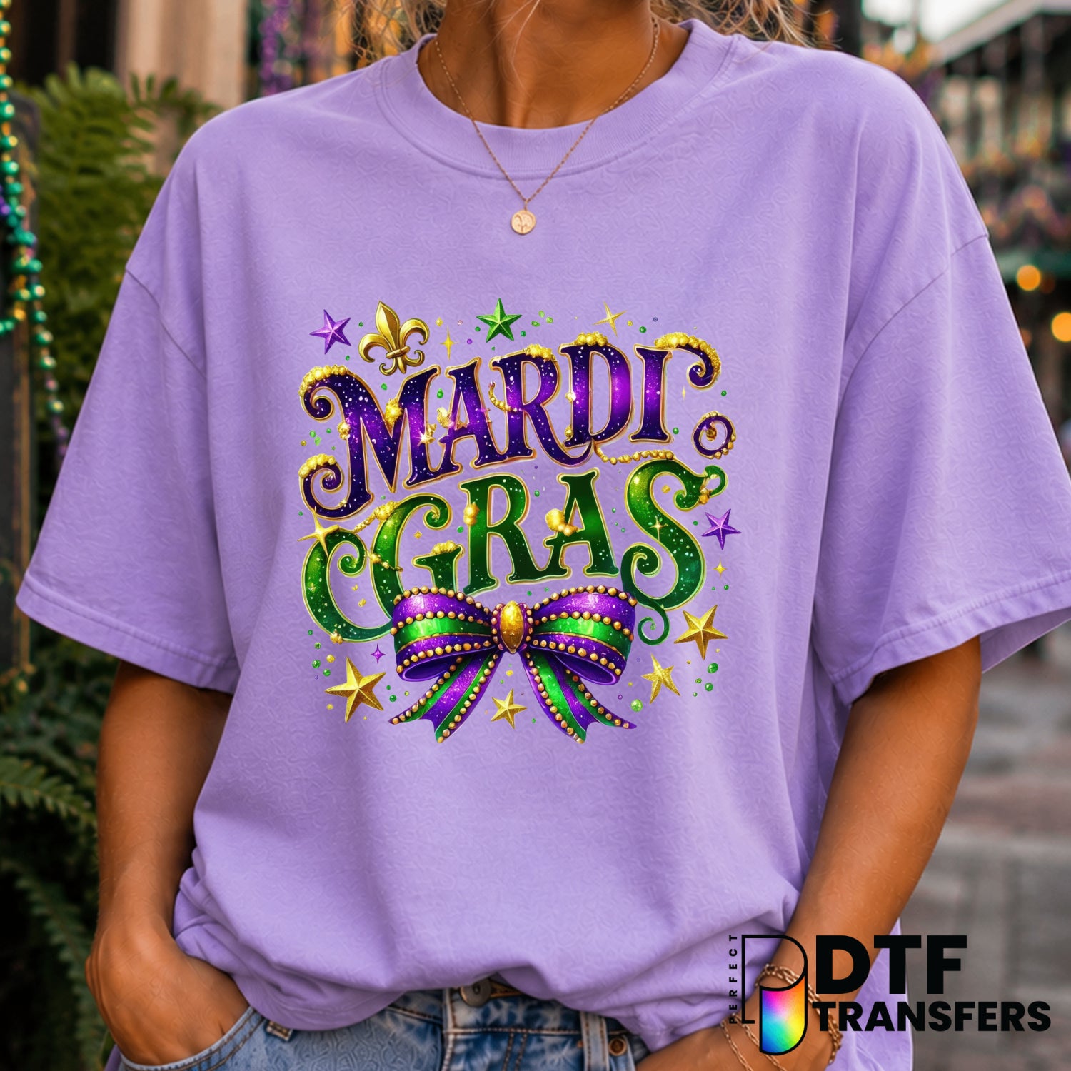 LET THE GOOD TIMES ROLL – Mardi Gras DTF Transfer (view 2 of 2) – by Perfect DTF Transfers – Premade DTF Transfers – Mardi...