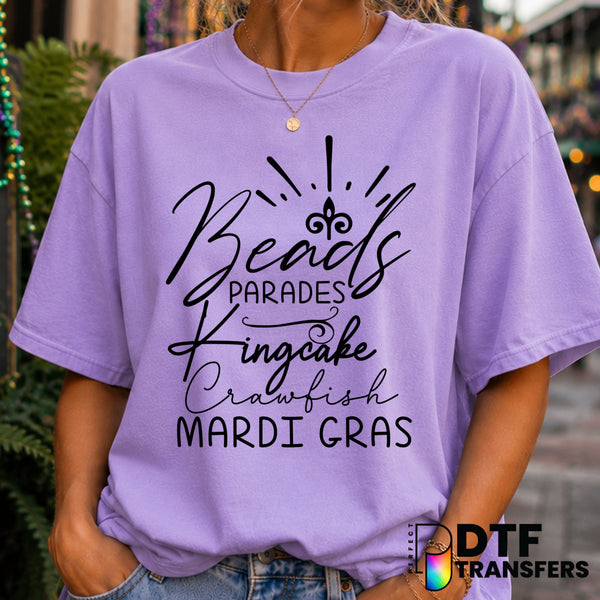 LET THE GOOD TIMES ROLL – Mardi Gras DTF Transfer (view 2 of 2) – by Perfect DTF Transfers – Premade DTF Transfers – Mardi...