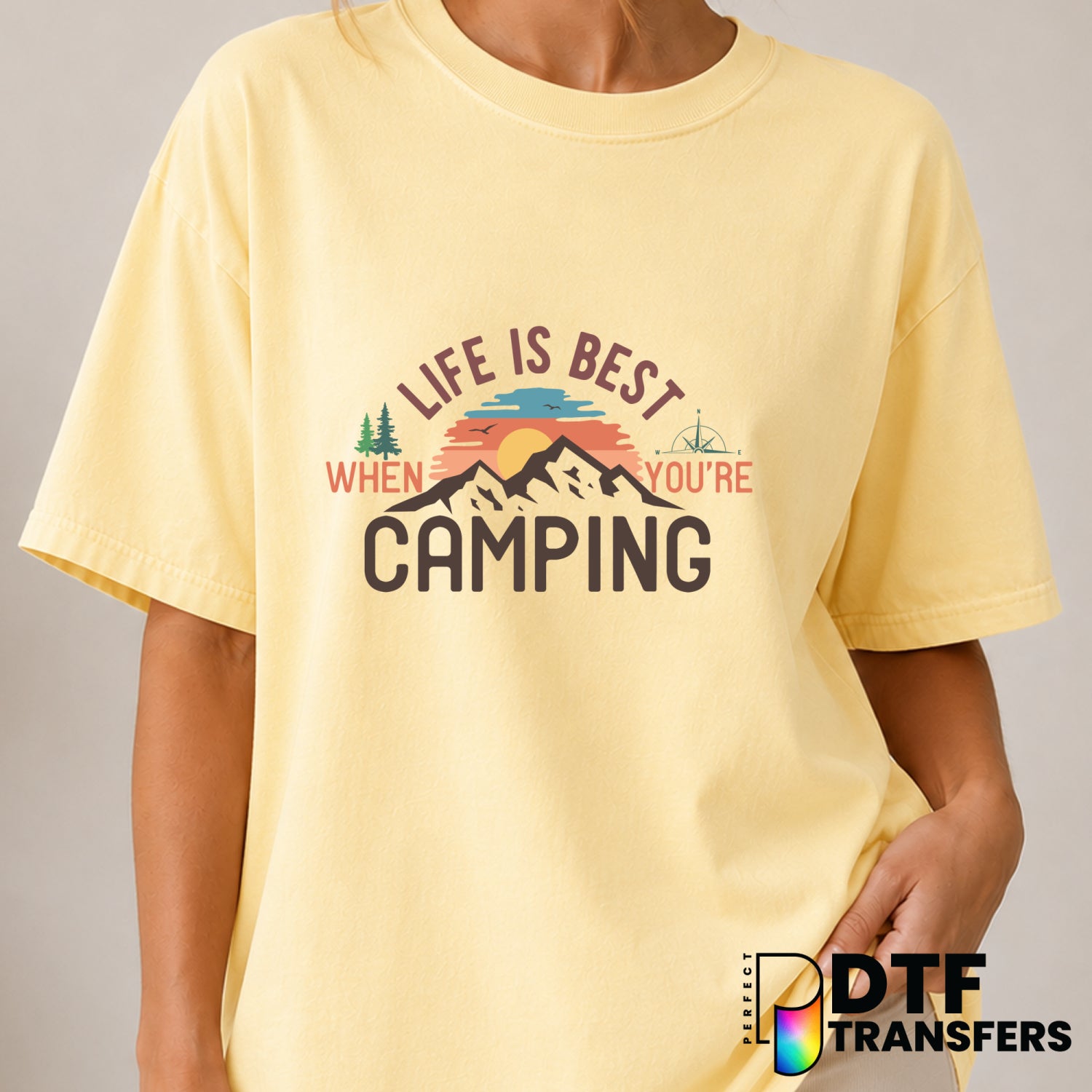 Life Is Best When You're Camping – Camping DTF Transfer (view 1 of 2) – by Perfect DTF Transfers – Premade DTF Transfers –...